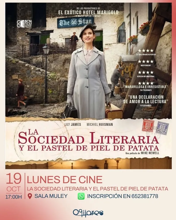 Ogíjares celebra el Día del Cine con la proyección de 'La sociedad literaria y el pastel de piel de patata'