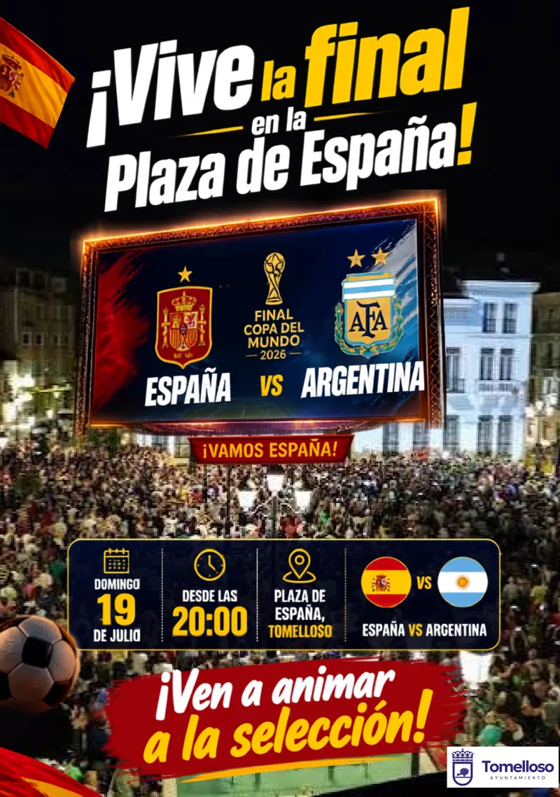 Tomelloso retransmitirá la final del Mundial de Fútbol en pantalla gigante en la Plaza de España