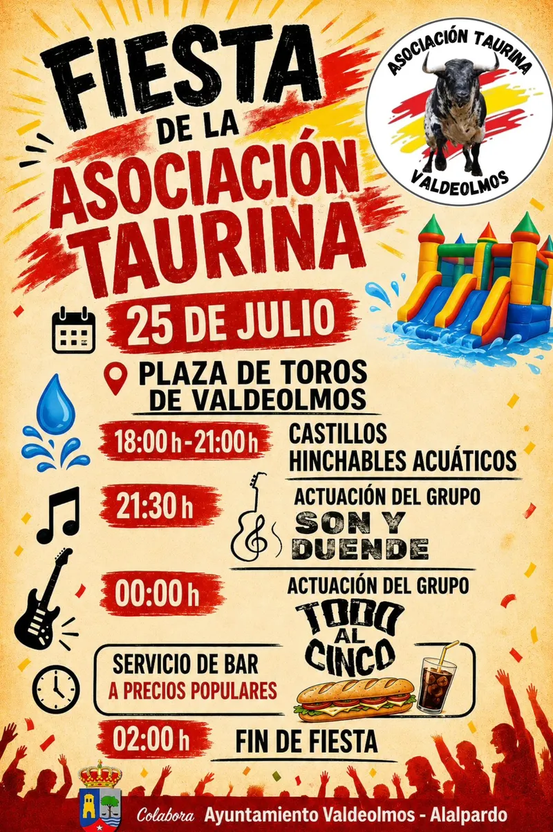 Valdeolmos-Alalpardo celebra la Fiesta de la Asociación Taurina el 25 de julio