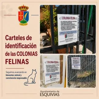 Esquivias señaliza las colonias felinas para una convivencia responsable