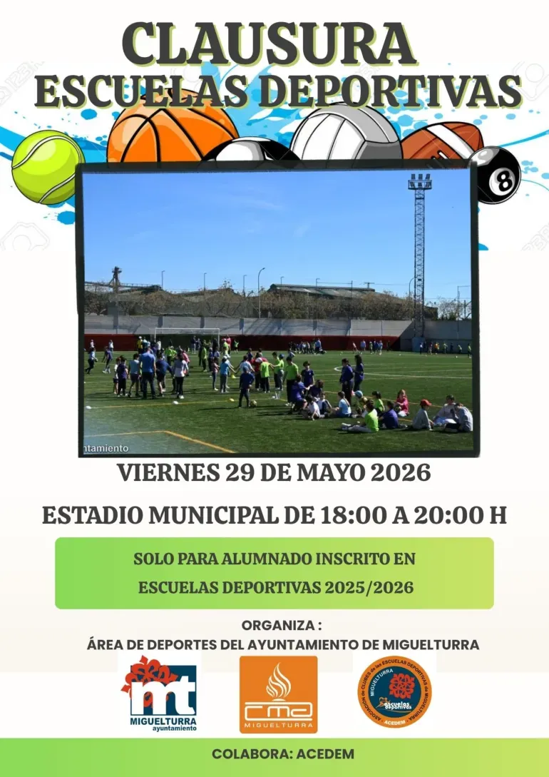 Miguelturra celebra el fin de curso de sus Escuelas Deportivas con un evento en el Estadio Municipal