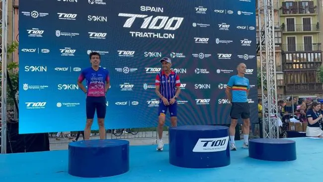 Alberto Hernández Redondo, subcampeón de España de triatlón de media distancia en Pamplona