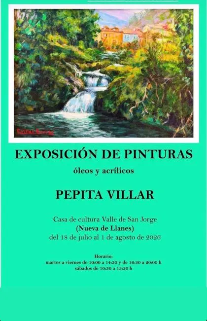Exposición de óleos y acrílicos de Pepita Villar en la Casa de Cultura de Nueva