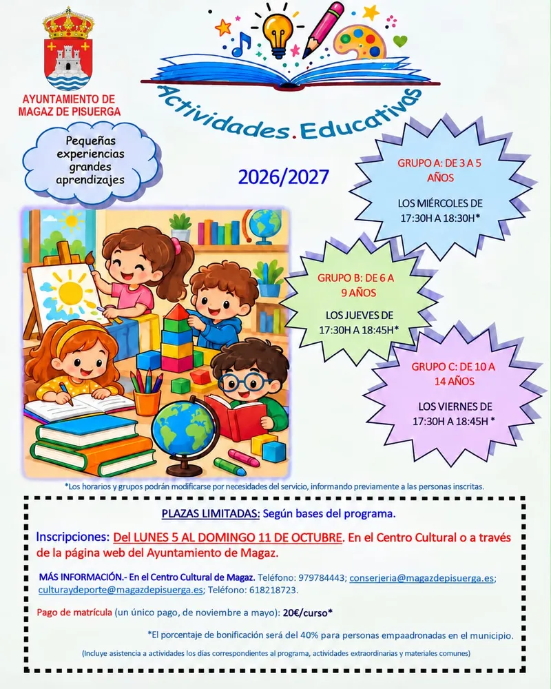 Magaz de Pisuerga abre inscripciones para actividades infantiles y juveniles 2026-2027