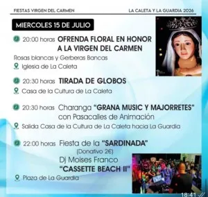 Salobreña anuncia las Fiestas de la Virgen del Carmen en La Caleta y La Guardia 2026