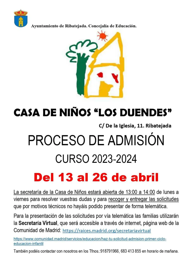 Abierto el plazo de admisión para la Casa de Niños 'Los Duendes' en Ribatejada