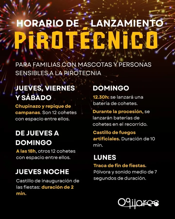 Ogíjares avisa de espectáculos pirotécnicos durante sus fiestas patronales