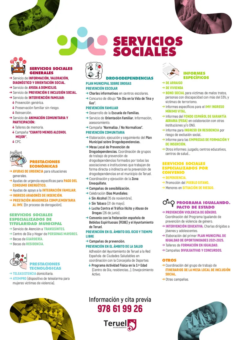 Teruel detalla sus servicios sociales y programas de prevención de adicciones