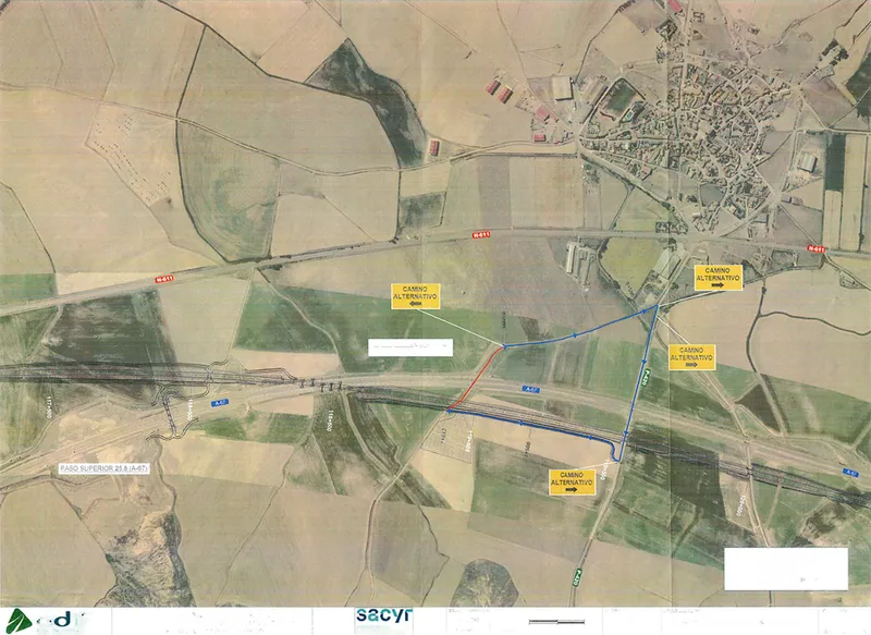 Cortes en la A-67 por obras de alta velocidad entre Monzón de Campos y Amusco