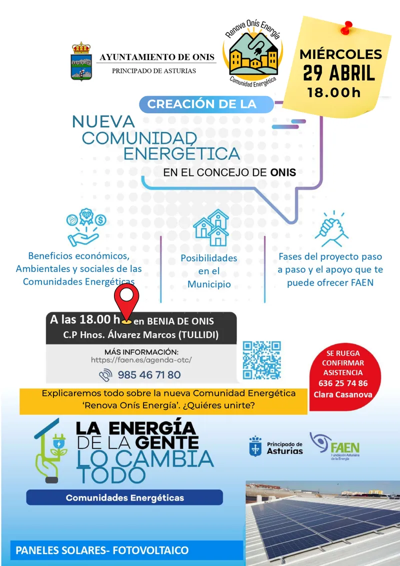 Onís impulsa la energía renovable con la creación de una comunidad energética