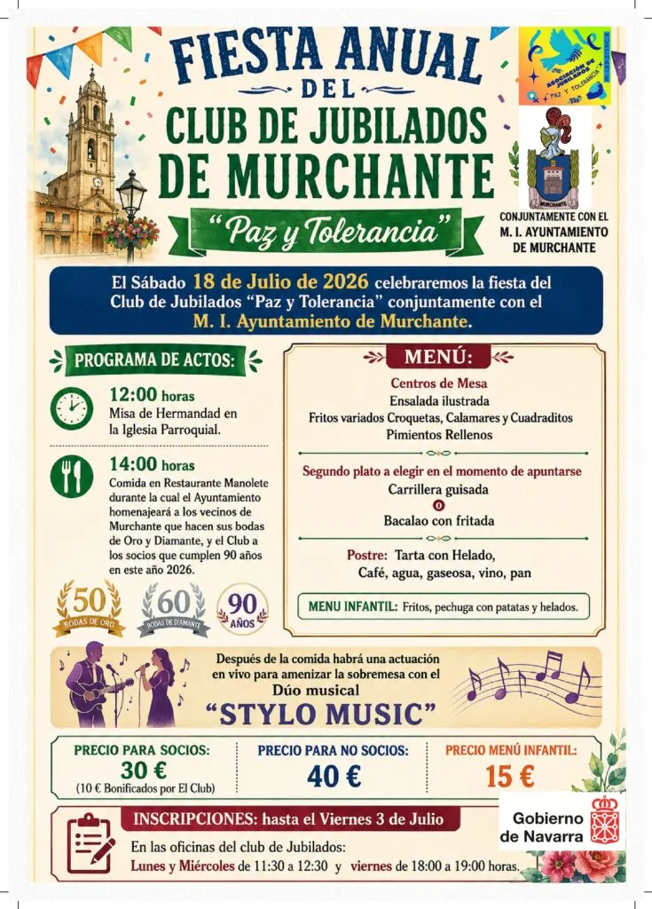 El Club de Jubilados de Murchante celebra su fiesta anual con actividades y encuentro social