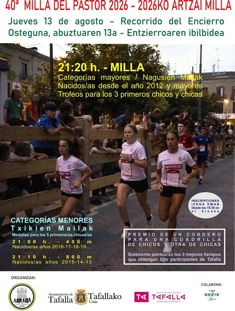 XL Milla del Pastor en Tafalla: la carrera popular celebra su 40ª edición este jueves