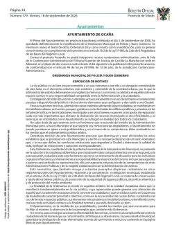 Ocaña aprueba la nueva Ordenanza de Policía y Buen Gobierno