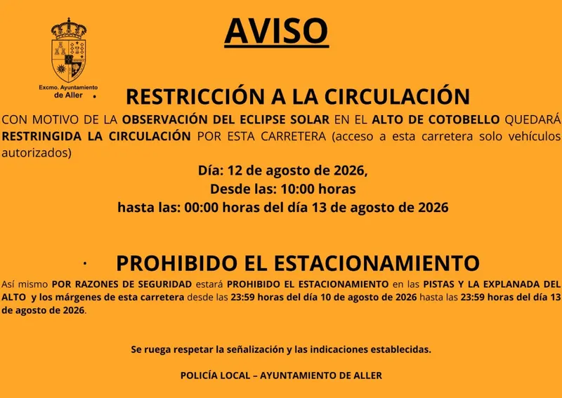 Restricciones de acceso al Alto de Coto Bello en Aller