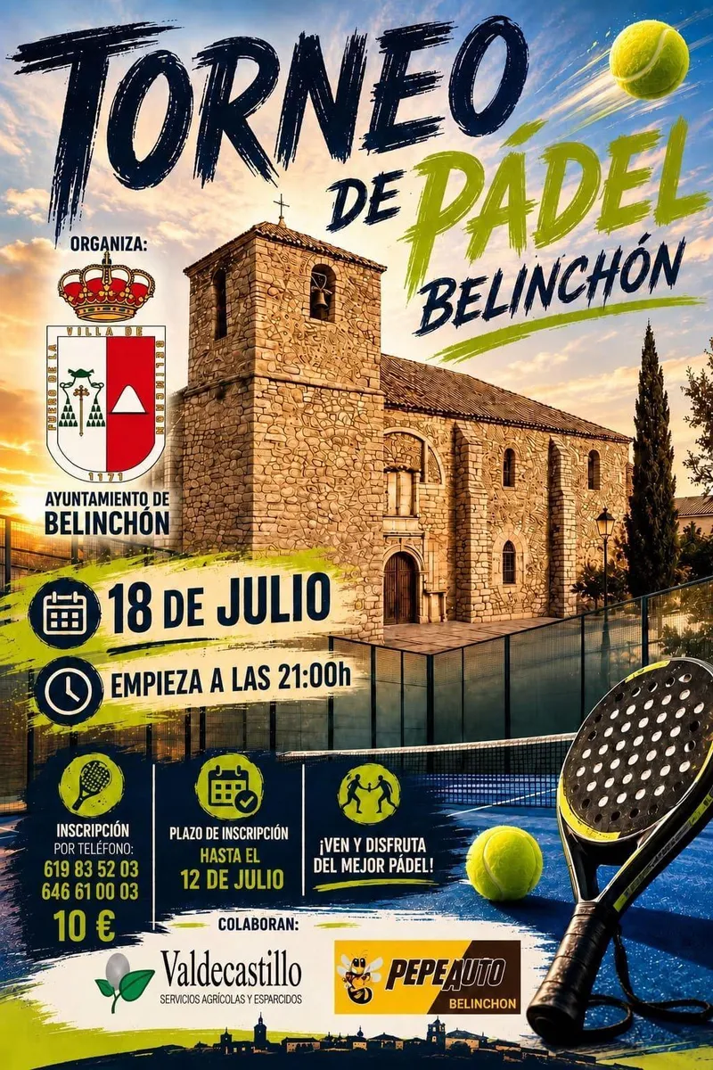 Belinchón celebra su Torneo de Pádel de Verano el 18 de julio