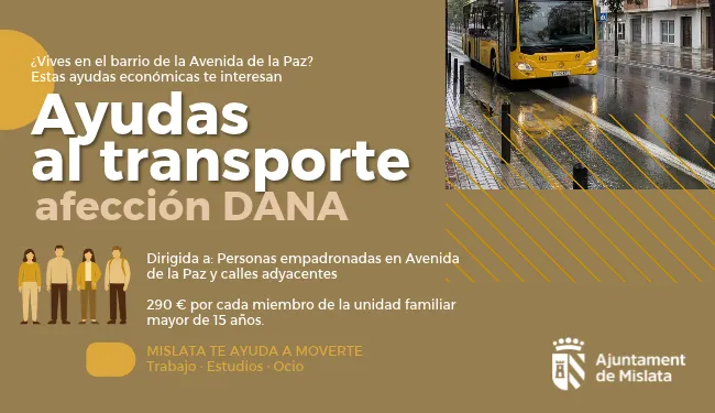 Mislata abre plazo para ayudas al transporte por daños de la DANA hasta 2026