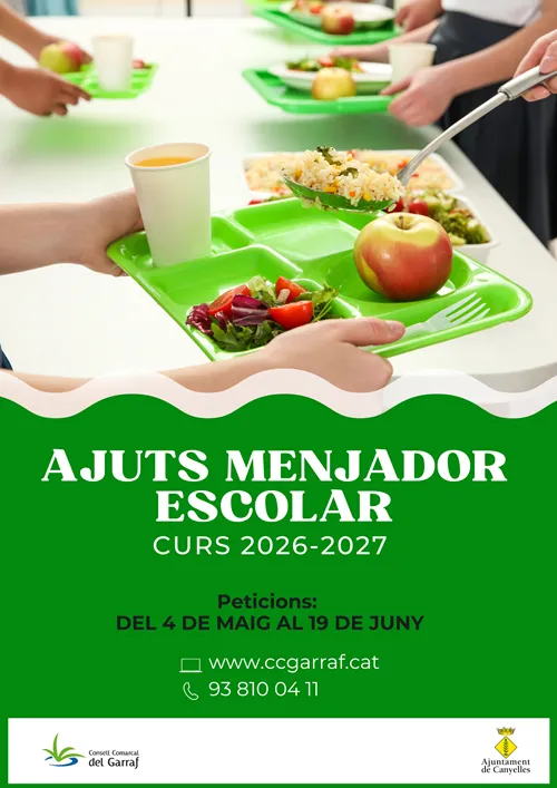 Abiertas las solicitudes de ayudas de comedor escolar para el curso 2026-2027 en el Garraf