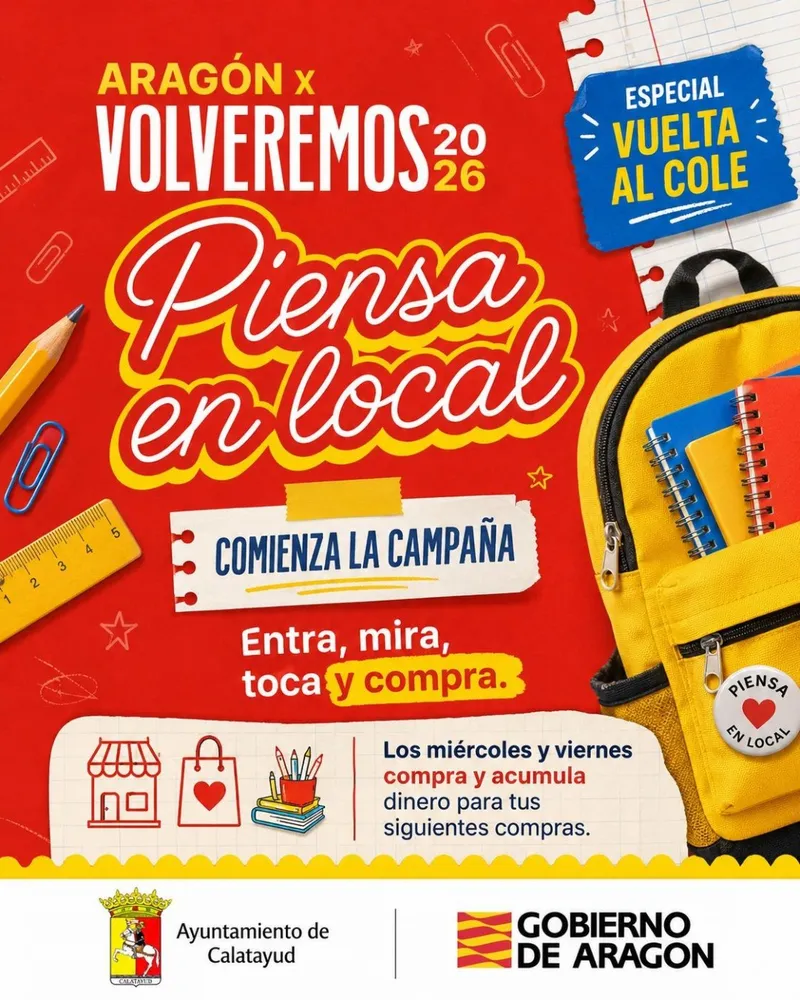 Calatayud lanza la campaña 'Vuelta al Cole' con descuentos de hasta el 20% en comercios locales