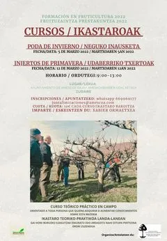 Cursos gratuitos de fruticultura en Améscoa Baja: poda y injertos en marzo