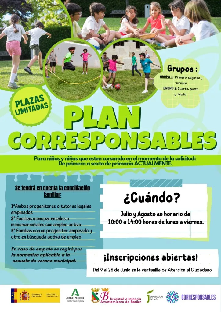 Begíjar lanza la Escuela de Verano y el Plan Corresponsables para facilitar la conciliación familiar