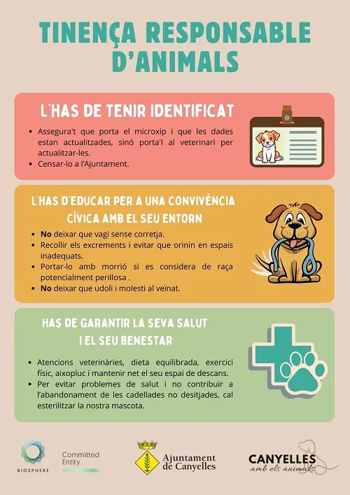 Canyelles recuerda la tenencia responsable de animales de compañía
