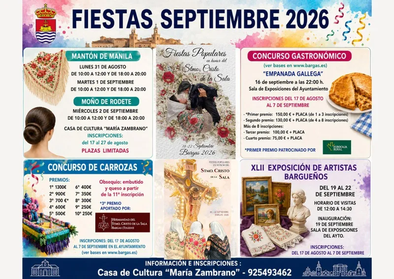 Bargas celebra sus Fiestas Populares 2026 con talleres, exposiciones y concursos