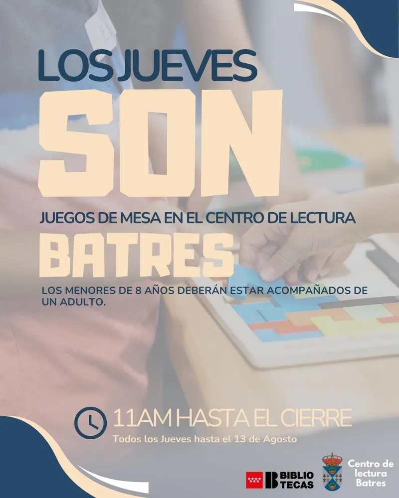 El Centro de Lectura de Batres organiza jornadas de juegos los jueves de verano