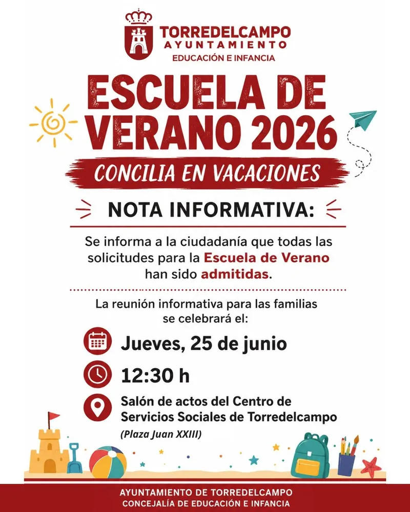 Torredelcampo lanza su escuela de verano 2026