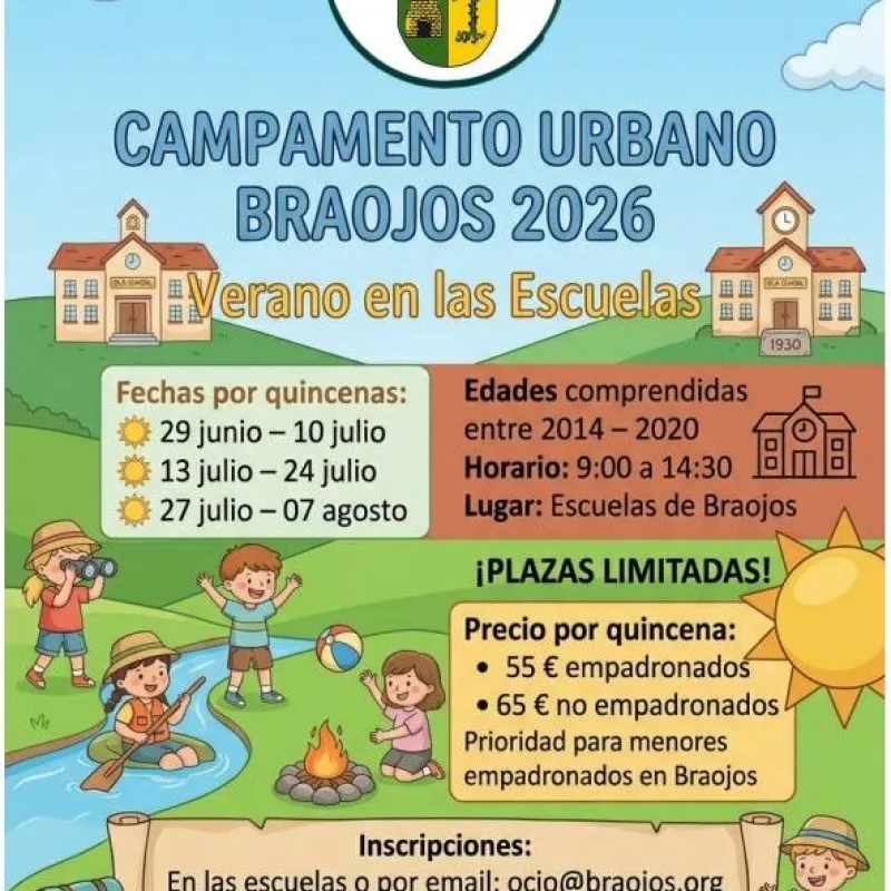 Braojos organiza su campamento urbano de verano para 2026