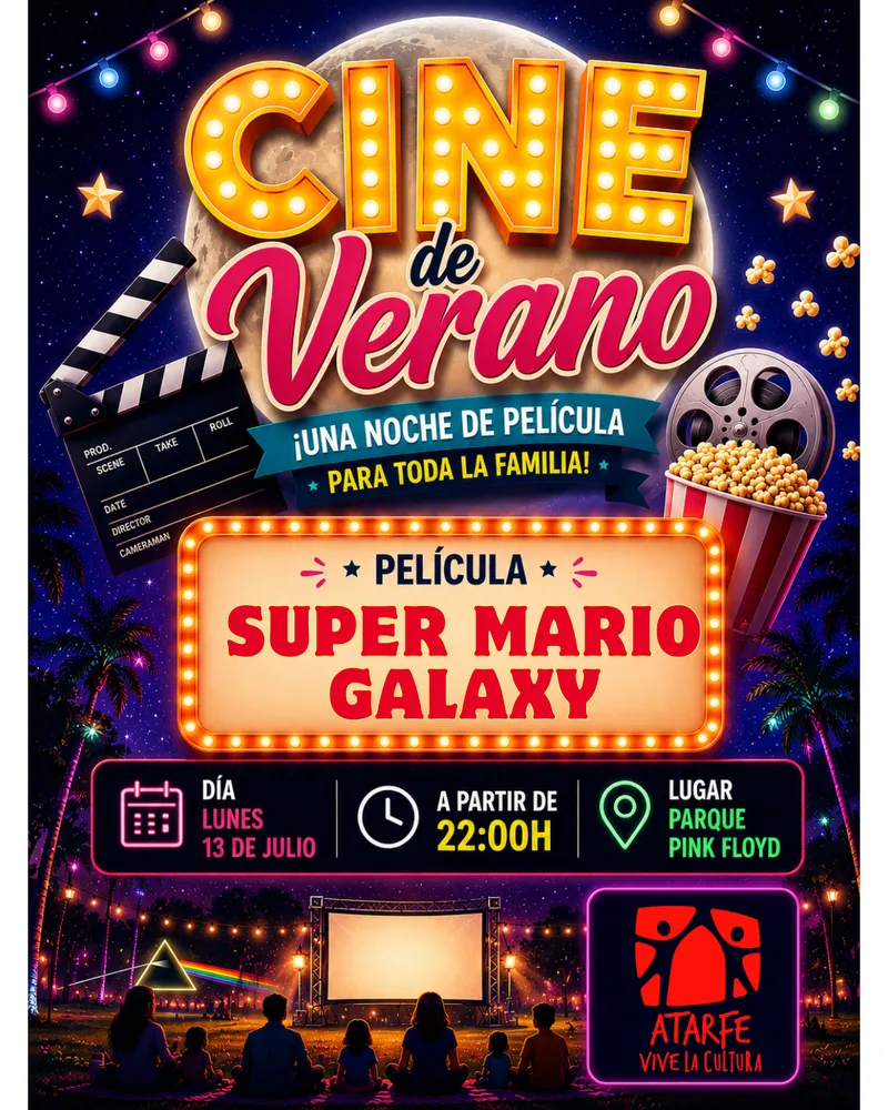 Atarfe proyectará 'Super Mario Galaxy' en el Cine de Verano del Parque Pink Floyd