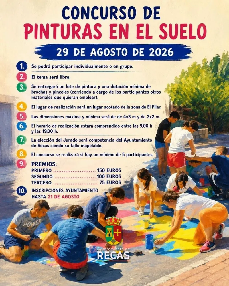 Recas convoca el Concurso de Pinturas en el Suelo 2026 para fomentar la creatividad artística