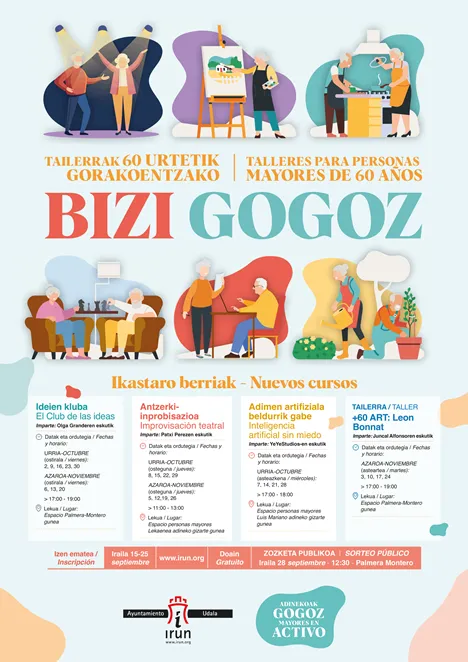 Irun lanza la oferta de otoño del programa 'Bizi Gogoz' para mayores de 60 años