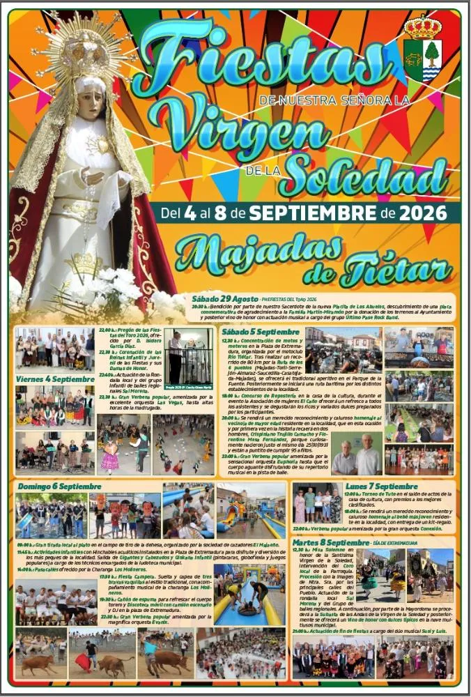 Majadas celebra las Fiestas de Nuestra Señora la Virgen de la Soledad en 2026