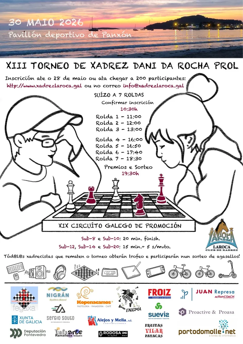 XIII Torneo de Ajedrez 'Dani da Rocha Prol' en Nigrán el 30 de mayo