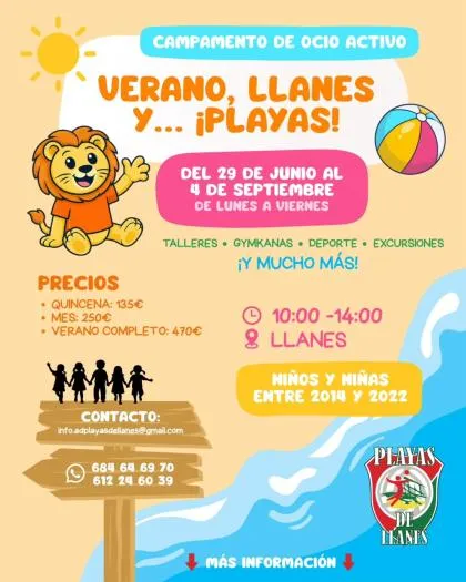 Llanes organiza un campamento de verano de ocio activo para niños
