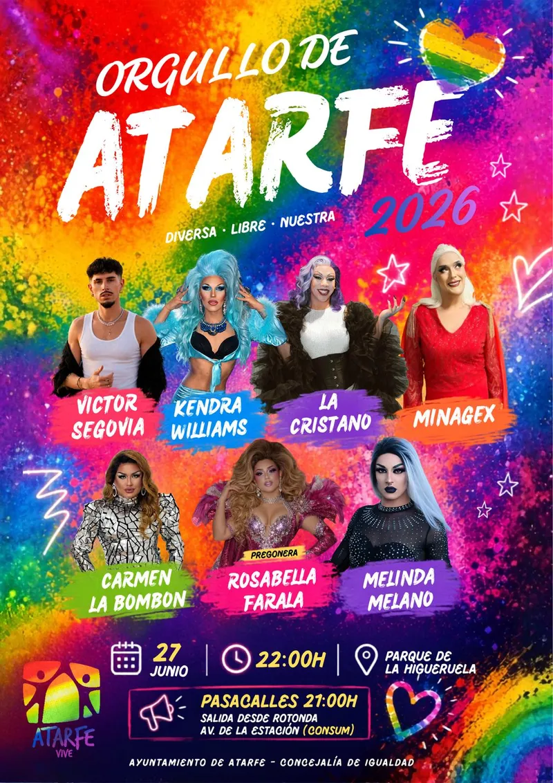 Atarfe celebra el Orgullo 2026 con un gran evento en el Parque de La Higueruela