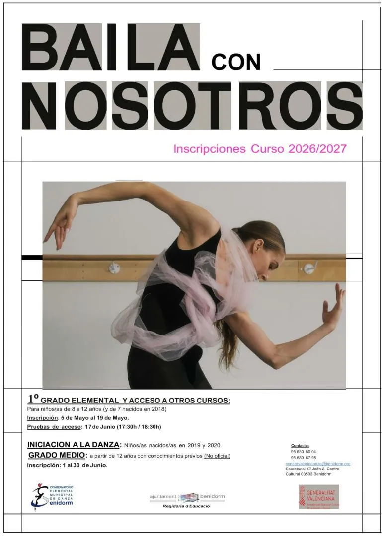 Benidorm abre el plazo extraordinario para inscribirse en el Conservatorio de Danza