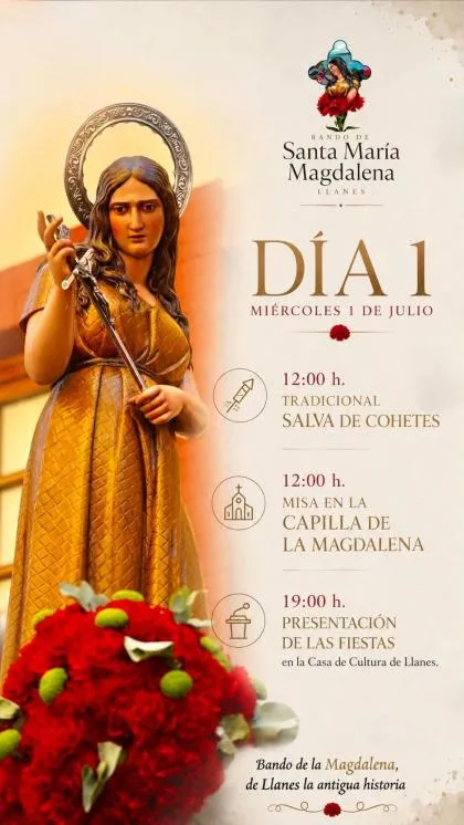 Llanes inicia las Fiestas de La Magdalena con actos religiosos y presentación oficial