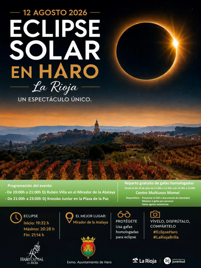 Haro se prepara para el eclipse solar con gafas gratuitas y música