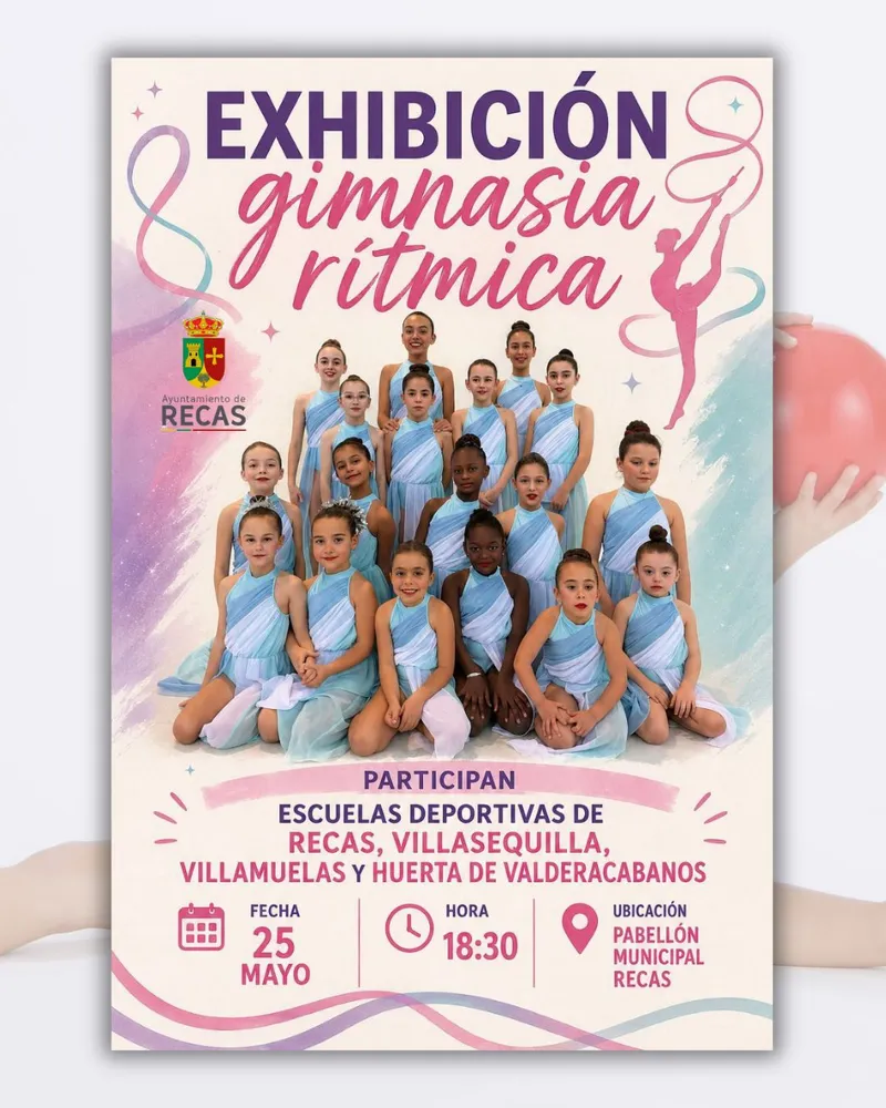 Recas acoge una exhibición de gimnasia rítmica gratuita el 25 de mayo