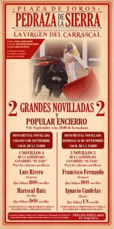 Pedraza celebra sus fiestas patronales del 6 al 11 de septiembre con novilladas y actividades