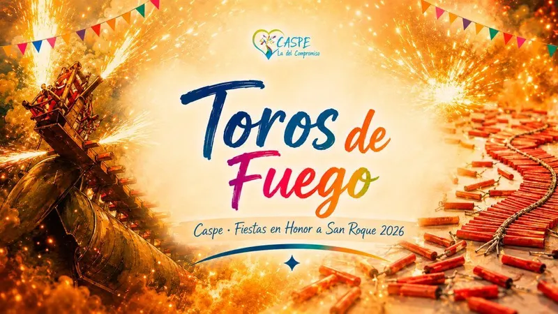 Caspe recupera los Toros de Fuego en Fiestas de San Roque con un plan de seguridad específico