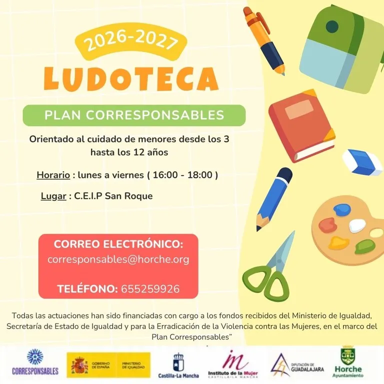 Horche abre inscripciones para la Ludoteca Corresponsables del curso 2026-2027