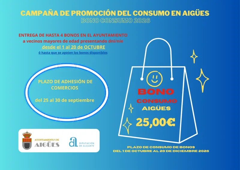 Aigües lanza el Bono Consumo 2026 para impulsar el comercio local