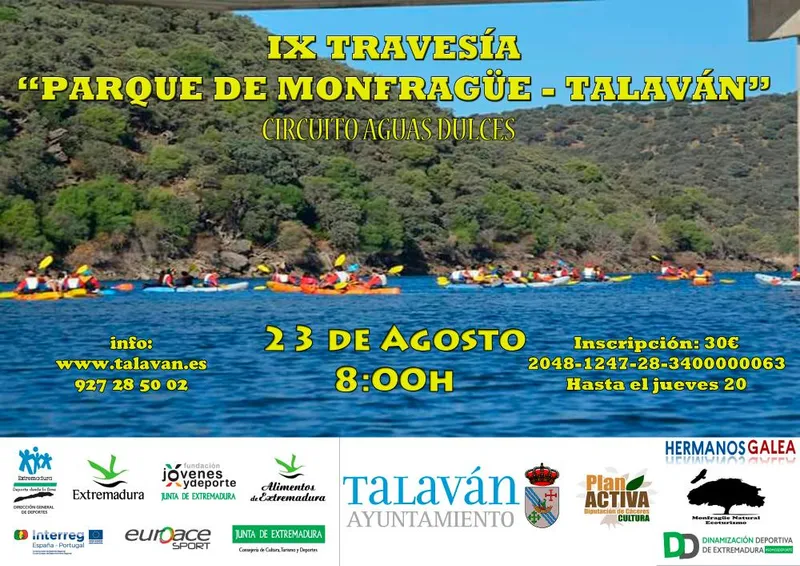 Talaván celebra la IX Travesía "Parque de Monfragüe-Talaván" el 23 de agosto
