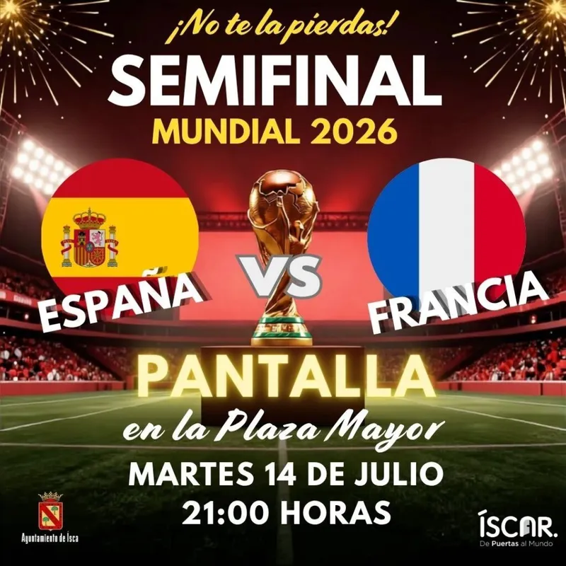 Íscar retransmite la semifinal del Mundial 2026 en la Plaza Mayor