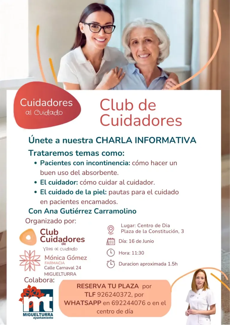 Miguelturra organiza una charla para cuidadores sobre incontinencia y cuidado de la piel