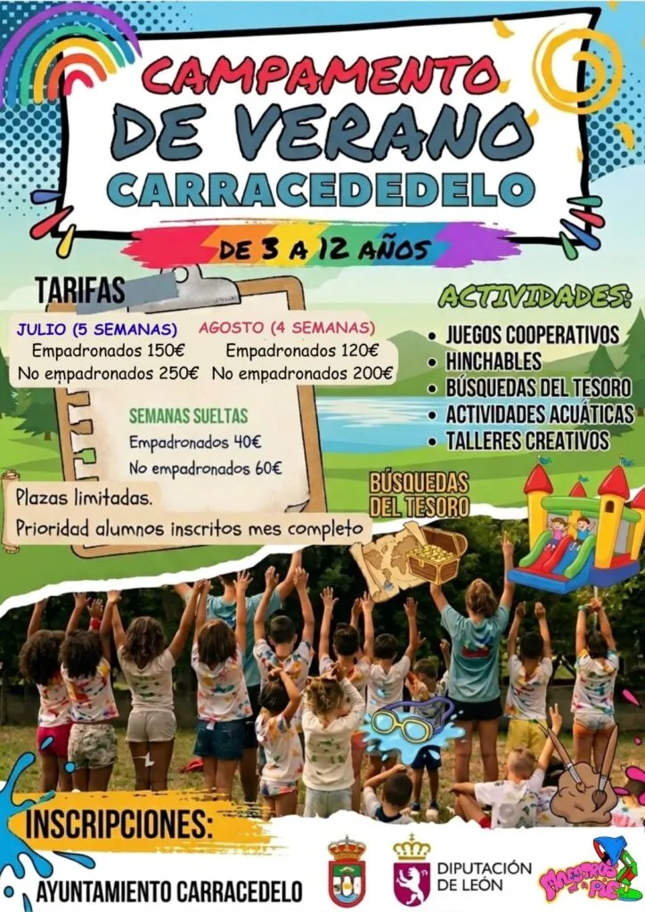 Carracedelo lanza su campamento de verano para niños de 3 a 12 años