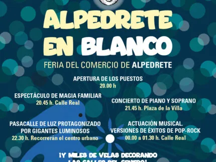 Alpedrete se ilumina con 'Alpedrete en Blanco': magia, música y comercio local el 4 de julio