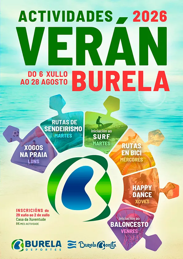 Burela programa un verano repleto de actividades culturales y deportivas para 2026